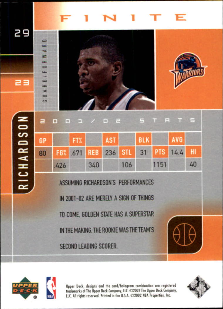 2002/2003 Finite (Upper Deck) Basketball - Picture 59 of 67