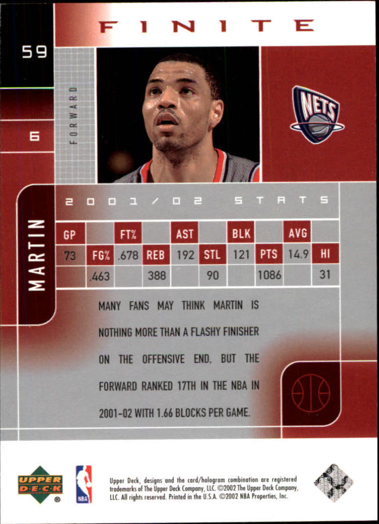 2002/2003 Finite (Upper Deck) Basketball - Picture 45 of 67