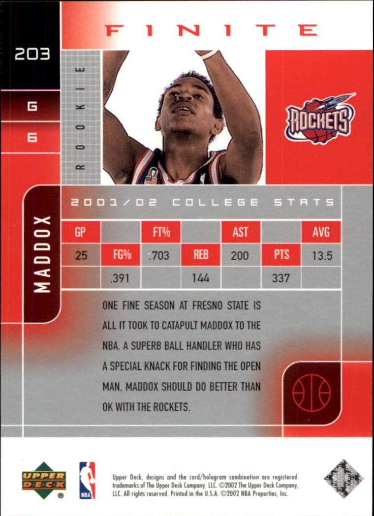 2002/2003 Finite (Upper Deck) Basketball - Picture 21 of 67