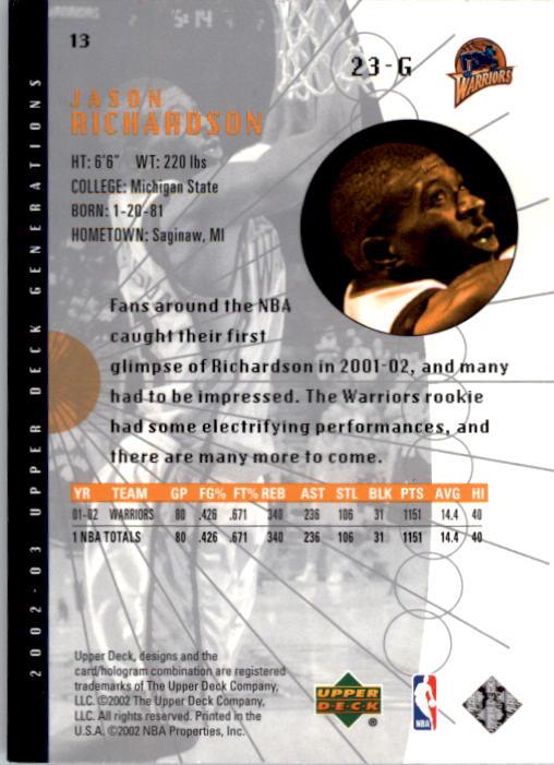 2002/2003 Generations (Upper Deck) Basketball - Picture 321 of 345