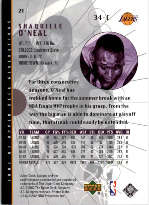2002/2003 Generations (Upper Deck) Basketball - Picture 305 of 345