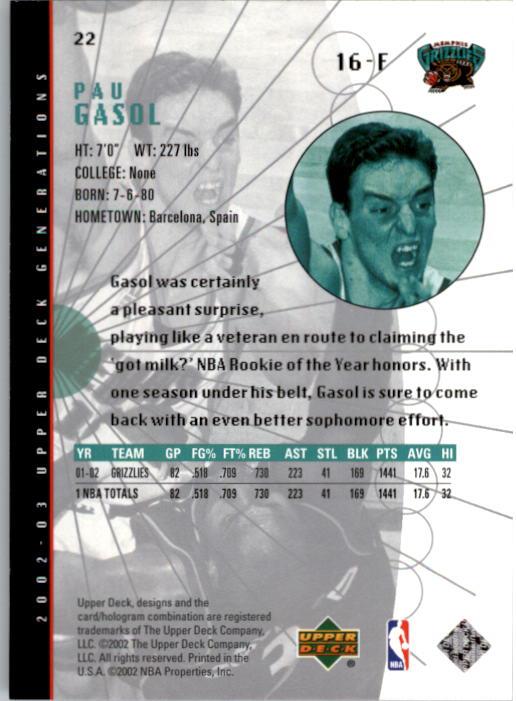 2002/2003 Generations (Upper Deck) Basketball - Picture 303 of 345