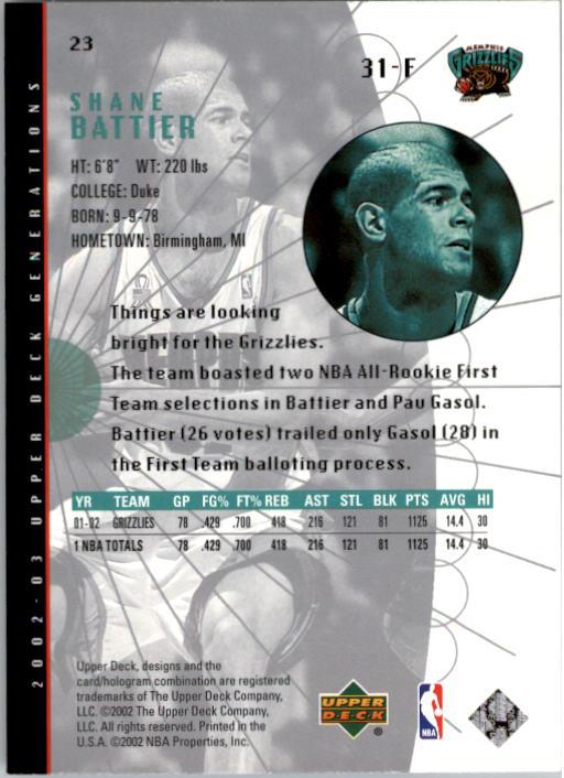 2002/2003 Generations (Upper Deck) Basketball - Picture 301 of 345