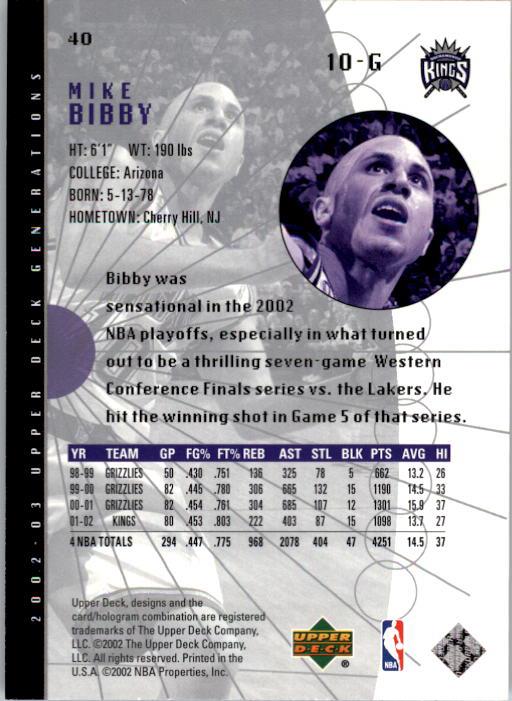 2002/2003 Generations (Upper Deck) Basketball - Picture 267 of 345