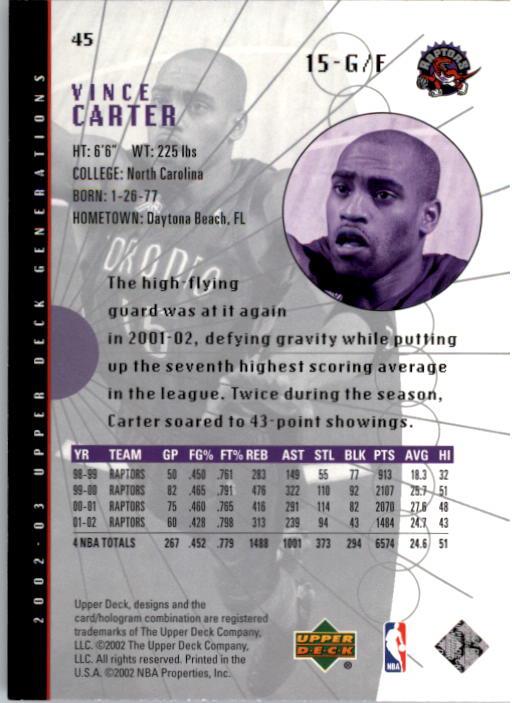 2002/2003 Generations (Upper Deck) Basketball - Picture 257 of 345