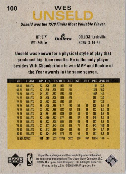 2002/2003 Generations (Upper Deck) Basketball - Picture 205 of 345