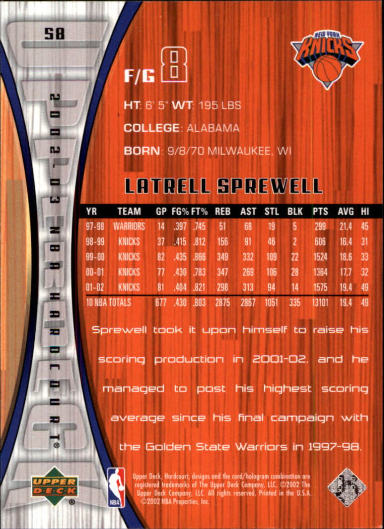 2002/2003 Hardcourt (Upper Deck) Basketball - Picture 117 of 239