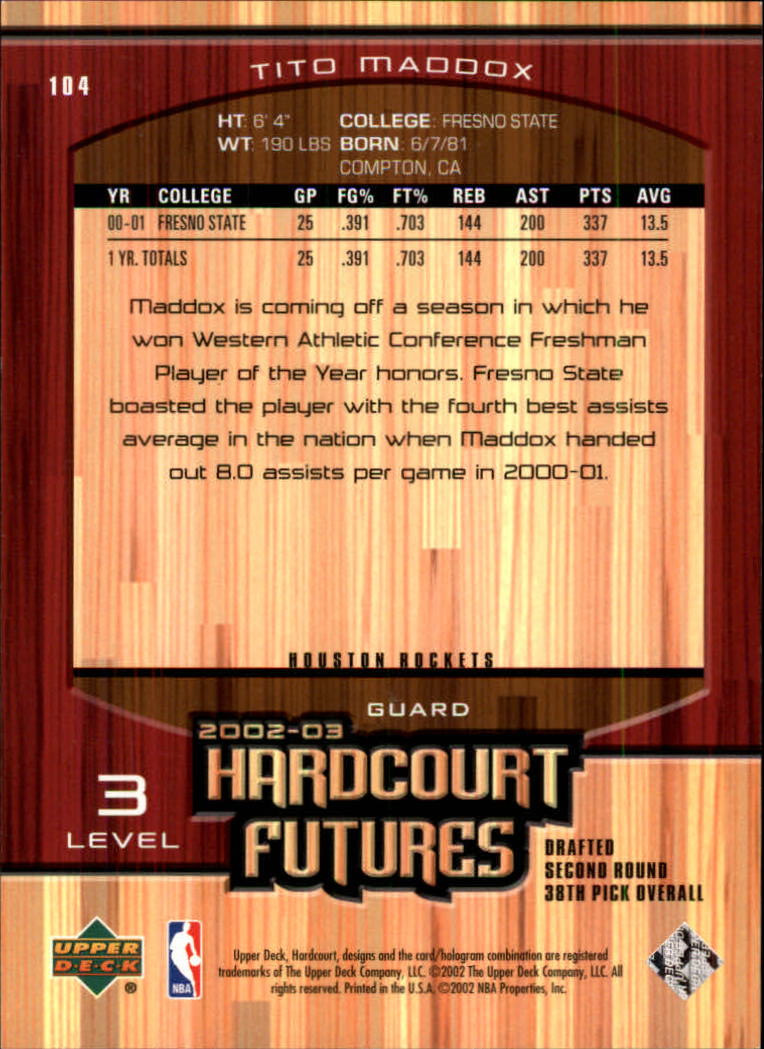 2002/2003 Hardcourt (Upper Deck) Basketball - Picture 201 of 239