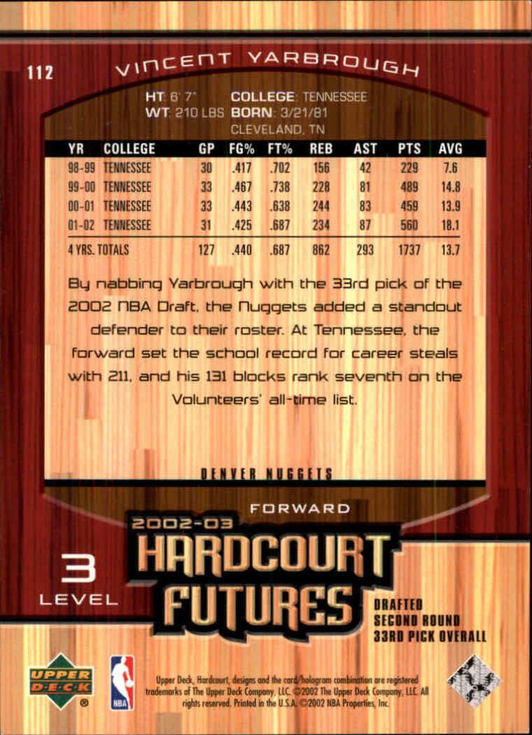 2002/2003 Hardcourt (Upper Deck) Basketball - Picture 209 of 239