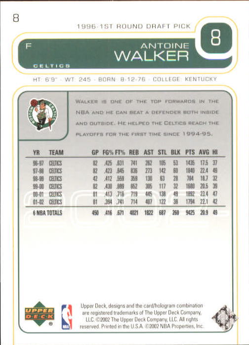 2002/2003 Upper Deck Basketball Part 1 Main Set Cards #1 to #260 - Picture 17 of 499