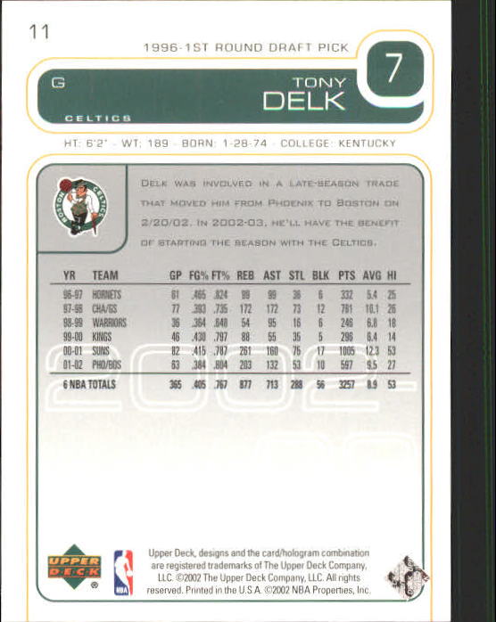 2002/2003 Upper Deck Basketball Part 1 Main Set Cards #1 to #260 - Picture 23 of 499