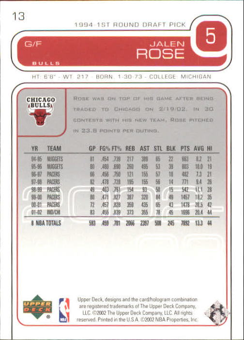 2002/2003 Upper Deck Basketball Part 1 Main Set Cards #1 to #260 - Picture 27 of 499