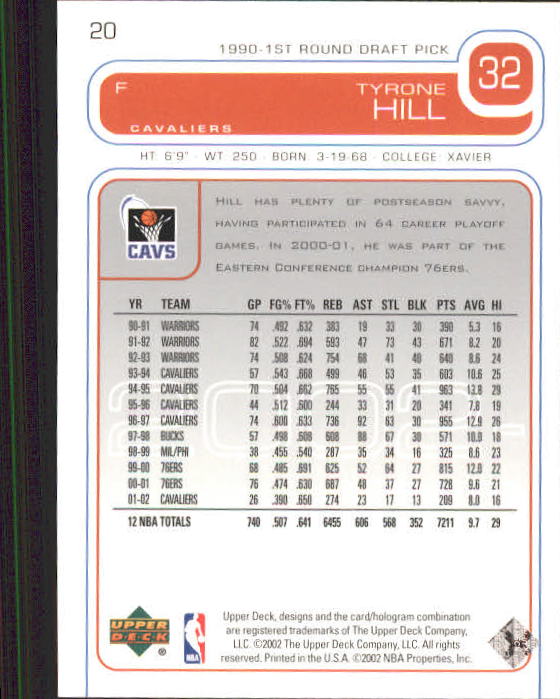 2002/2003 Upper Deck Basketball Part 1 Main Set Cards #1 to #260 - Picture 41 of 499
