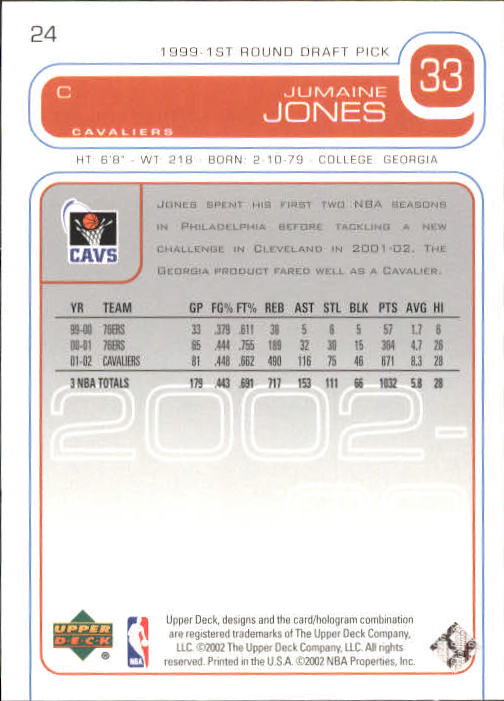 2002/2003 Upper Deck Basketball Part 1 Main Set Cards #1 to #260 - Picture 49 of 499