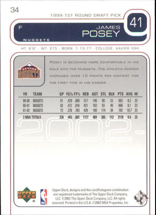 2002/2003 Upper Deck Basketball Part 1 Main Set Cards #1 to #260 - Picture 69 of 499