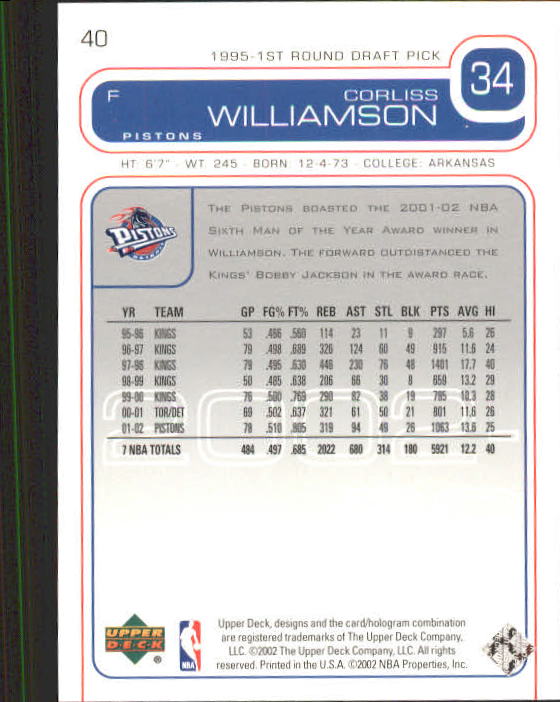 2002/2003 Upper Deck Basketball Part 1 Main Set Cards #1 to #260 - Picture 81 of 499