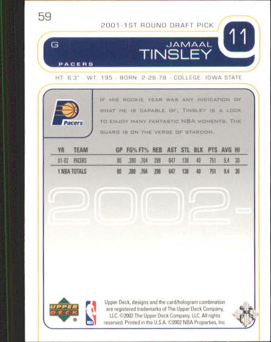 2002/2003 Upper Deck Basketball Part 1 Main Set Cards #1 to #260 - Picture 119 of 499