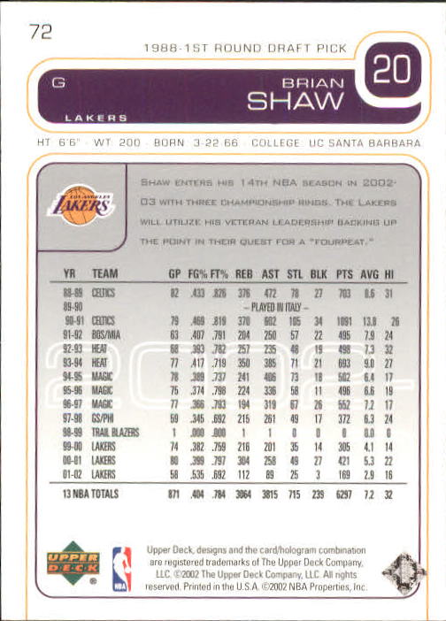 2002/2003 Upper Deck Basketball Part 1 Main Set Cards #1 to #260 - Picture 145 of 499