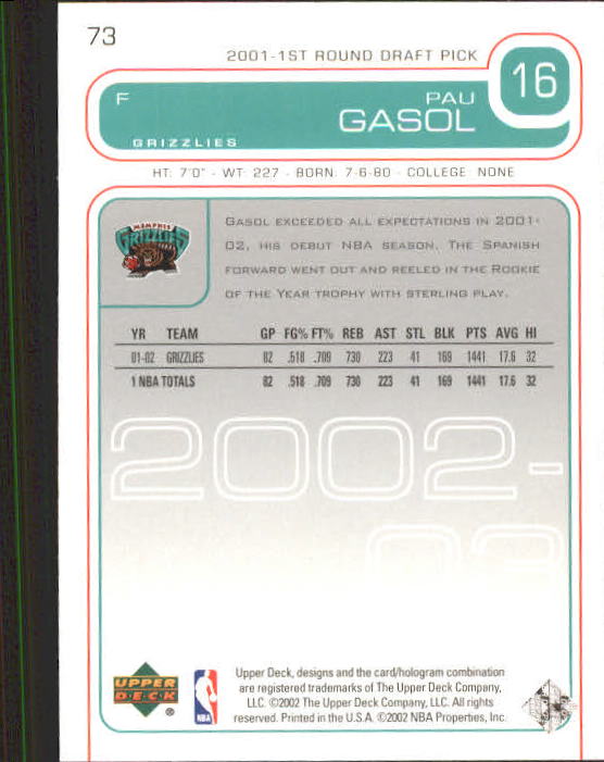 2002/2003 Upper Deck Basketball Part 1 Main Set Cards #1 to #260 - Picture 147 of 499
