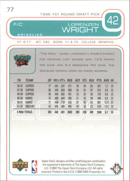 2002/2003 Upper Deck Basketball Part 1 Main Set Cards #1 to #260 - Picture 155 of 499