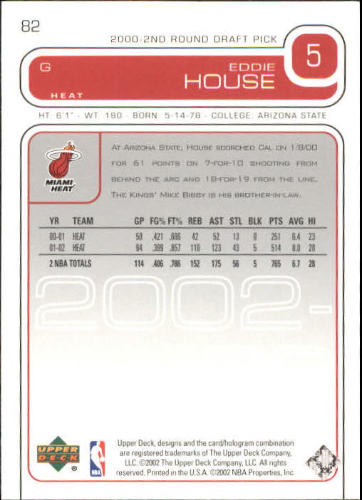 2002/2003 Upper Deck Basketball Part 1 Main Set Cards #1 to #260 - Picture 165 of 499