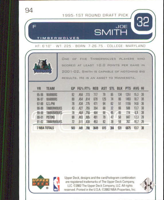 2002/2003 Upper Deck Basketball Part 1 Main Set Cards #1 to #260 - Picture 189 of 499