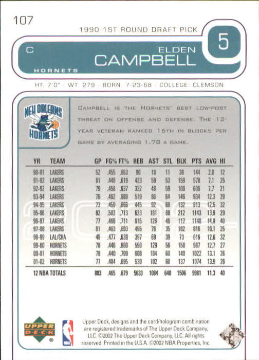 2002/2003 Upper Deck Basketball Part 1 Main Set Cards #1 to #260 - Picture 215 of 499