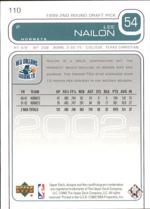 2002/2003 Upper Deck Basketball Part 1 Main Set Cards #1 to #260 - Picture 221 of 499
