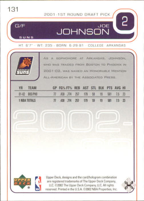 2002/2003 Upper Deck Basketball Part 1 Main Set Cards #1 to #260 - Picture 263 of 499