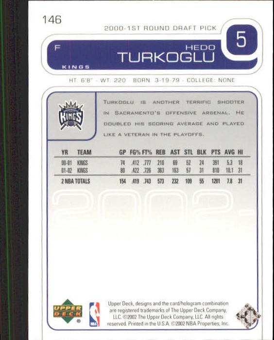 2002/2003 Upper Deck Basketball Part 1 Main Set Cards #1 to #260 - Picture 293 of 499