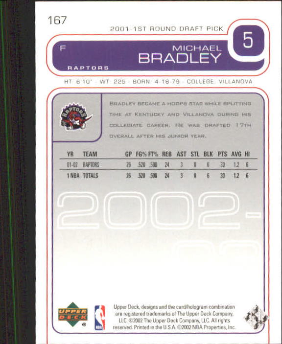 2002/2003 Upper Deck Basketball Part 1 Main Set Cards #1 to #260 - Picture 335 of 499