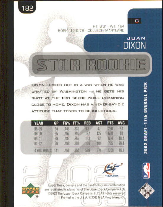 2002/2003 Upper Deck Basketball Part 1 Main Set Cards #1 to #260 - Picture 365 of 499