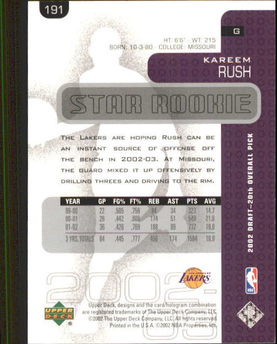 2002/2003 Upper Deck Basketball Part 1 Main Set Cards #1 to #260 - Picture 377 of 499