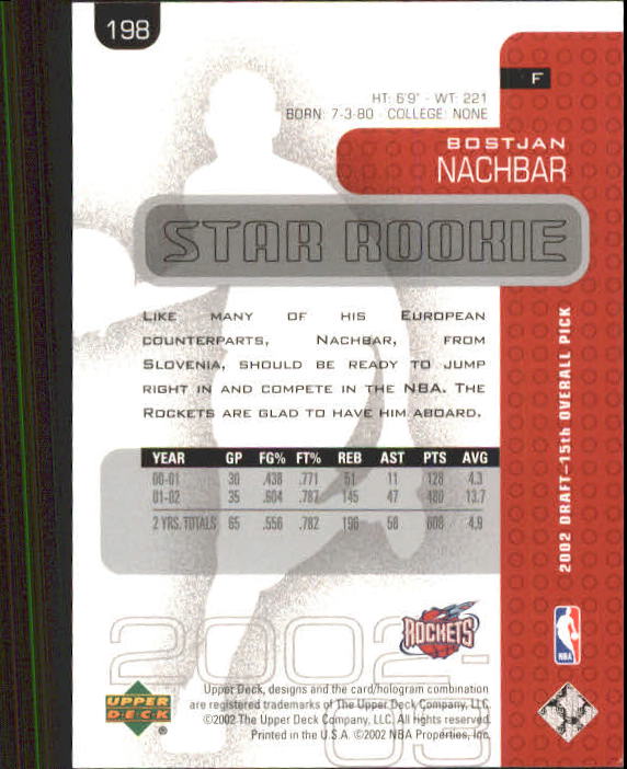 2002/2003 Upper Deck Basketball Part 1 Main Set Cards #1 to #260 - Picture 391 of 499