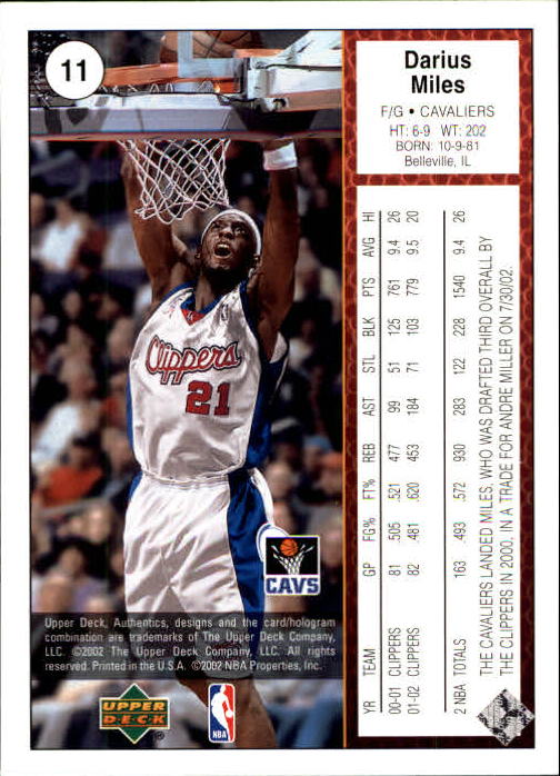 2002/2003 Authentics (Upper Deck) Basketball - Picture 354 of 374