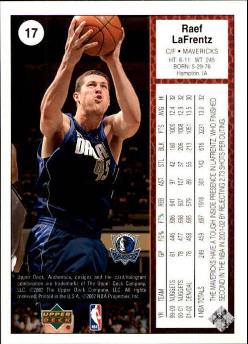 2002/2003 Authentics (Upper Deck) Basketball - Picture 342 of 374