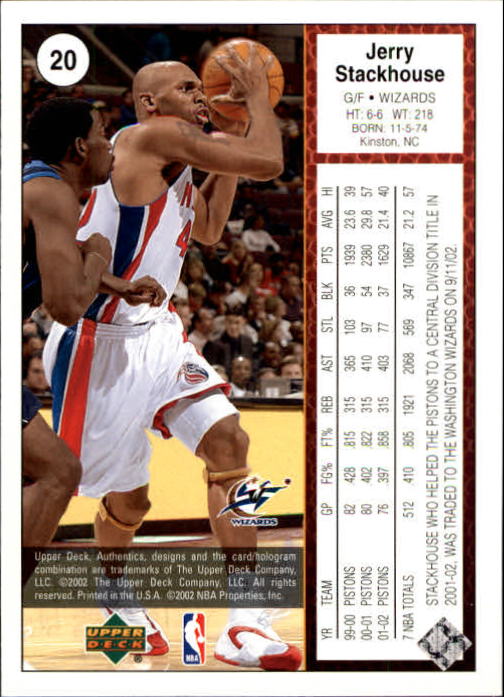 2002/2003 Authentics (Upper Deck) Basketball - Picture 336 of 374