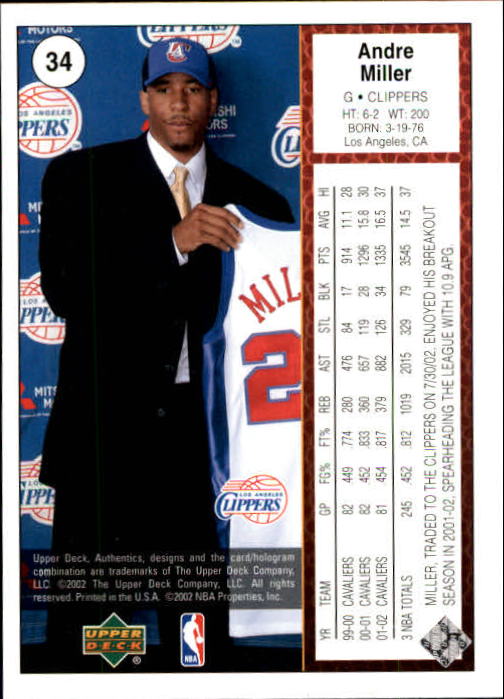 2002/2003 Authentics (Upper Deck) Basketball - Picture 308 of 374