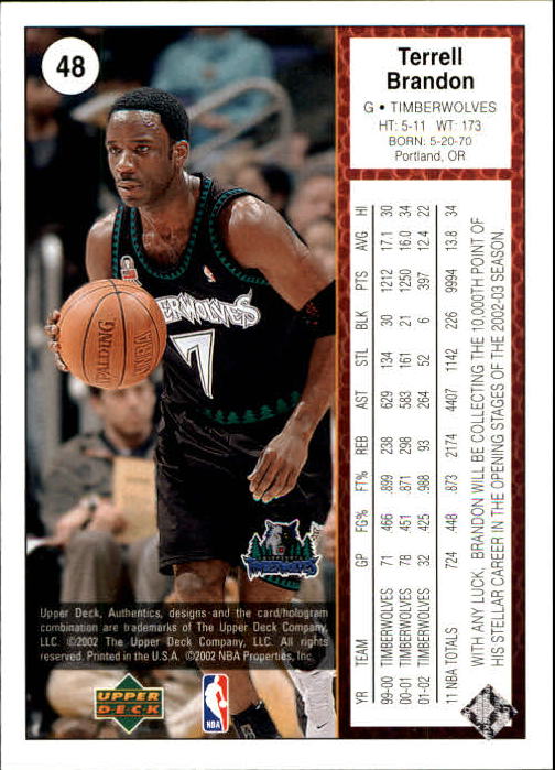 2002/2003 Authentics (Upper Deck) Basketball - Picture 280 of 374