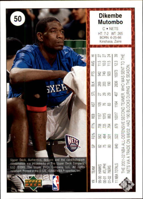 2002/2003 Authentics (Upper Deck) Basketball - Picture 276 of 374