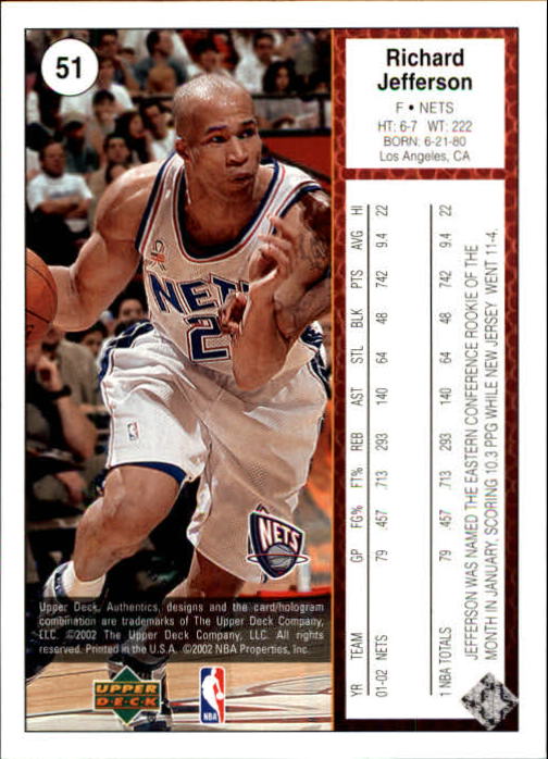 2002/2003 Authentics (Upper Deck) Basketball - Picture 274 of 374