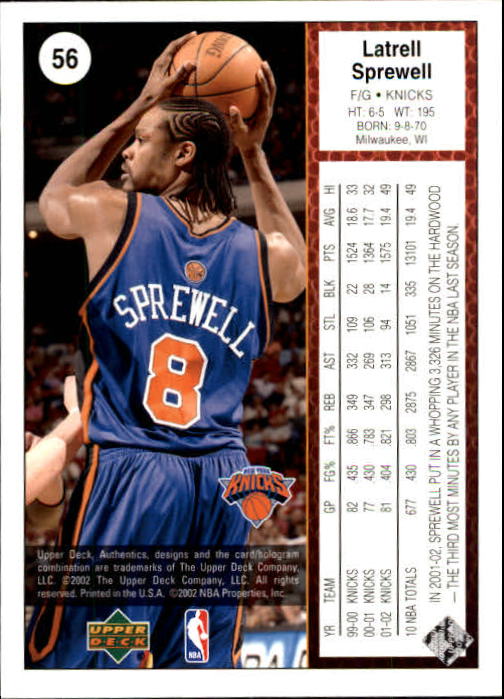 2002/2003 Authentics (Upper Deck) Basketball - Picture 264 of 374