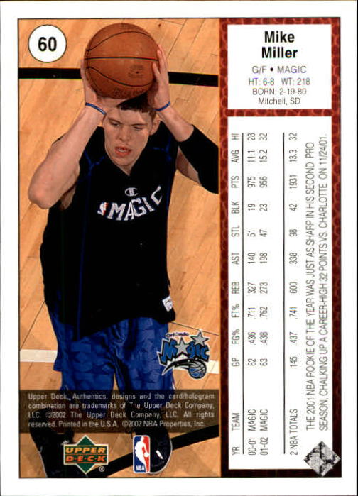 2002/2003 Authentics (Upper Deck) Basketball - Picture 256 of 374