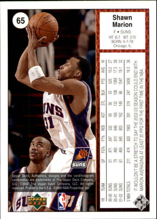 2002/2003 Authentics (Upper Deck) Basketball - Picture 246 of 374