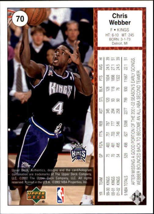 2002/2003 Authentics (Upper Deck) Basketball - Picture 236 of 374