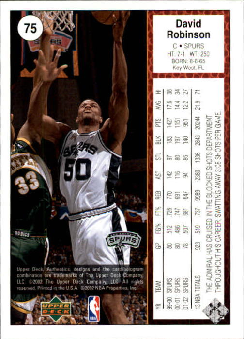 2002/2003 Authentics (Upper Deck) Basketball - Picture 226 of 374