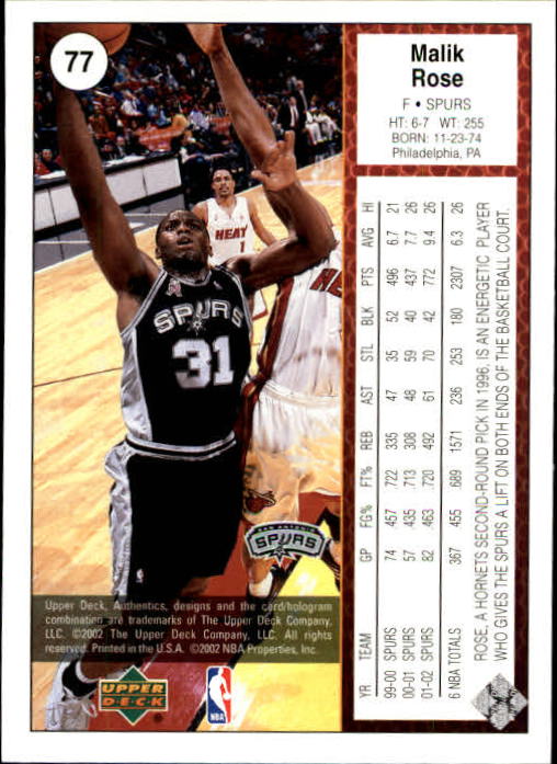 2002/2003 Authentics (Upper Deck) Basketball - Picture 222 of 374