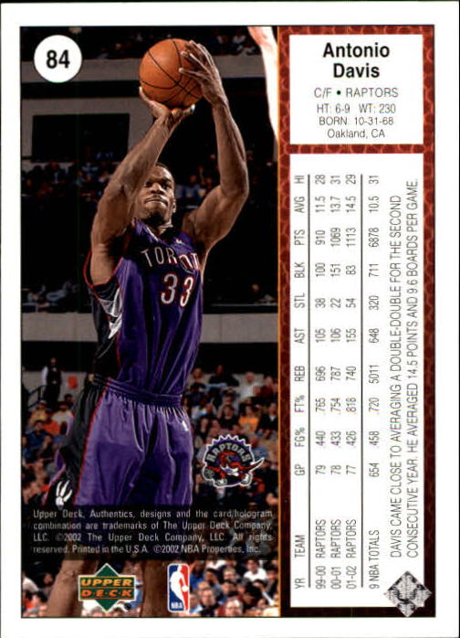 2002/2003 Authentics (Upper Deck) Basketball - Picture 208 of 374