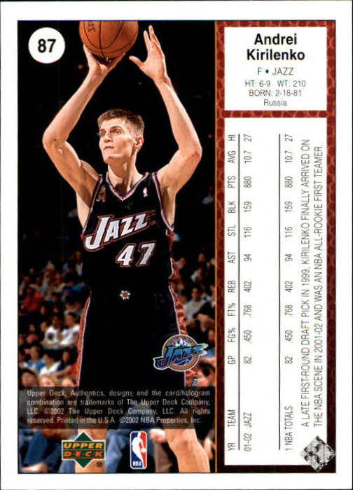2002/2003 Authentics (Upper Deck) Basketball - Picture 202 of 374