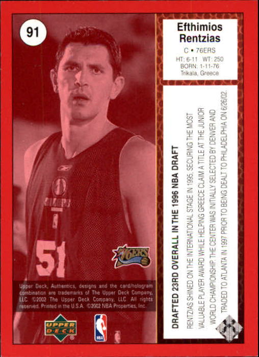 2002/2003 Authentics (Upper Deck) Basketball - Picture 196 of 374